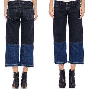 Simon Miller Hiko Two Tone Cropped wide leg jeans